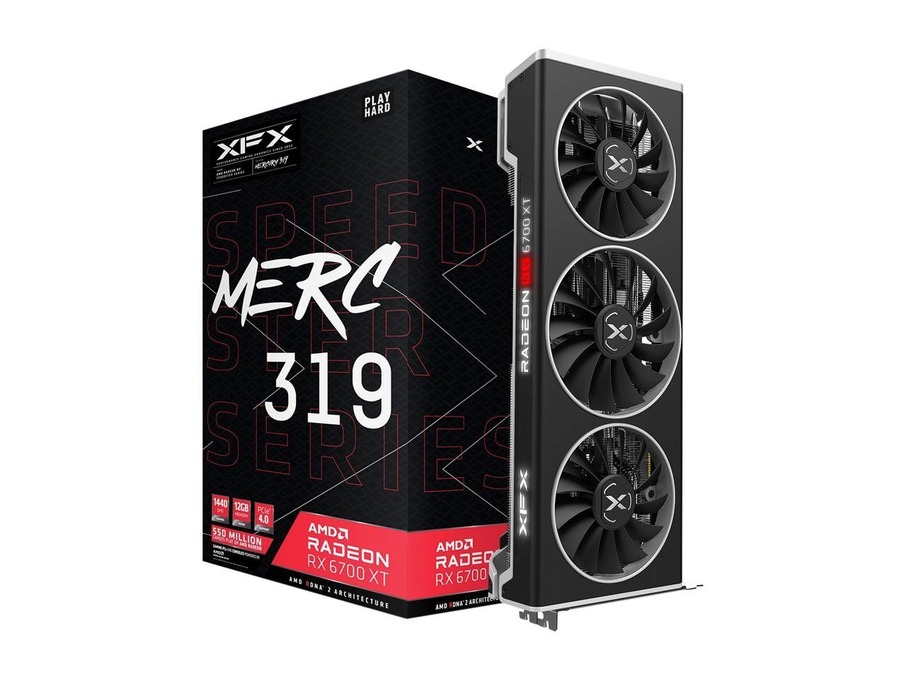 XFX SPEEDSTER MERC 319 AMD Radeon RX 6700 XT BLACK Gaming Package