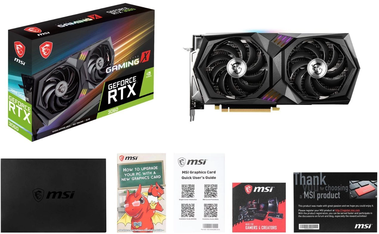 Geforce RTX 3060 GAMING X 12G Package Content