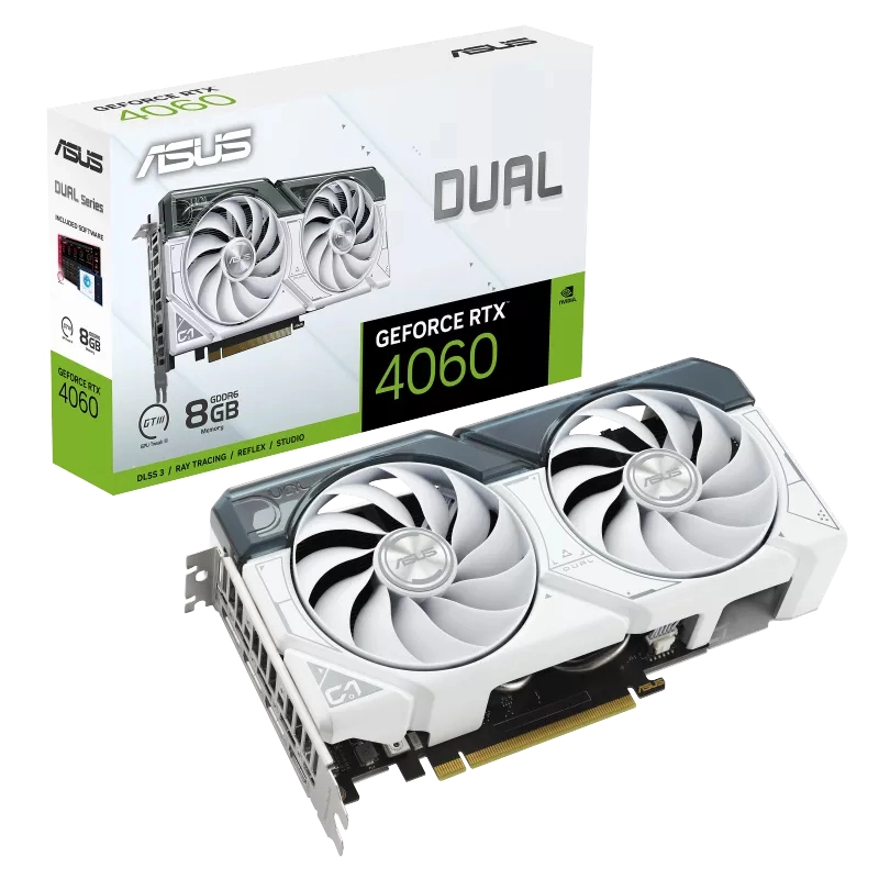 ASUS Dual GeForce RTX 4060 White Edition 8GB GDDR6 Package