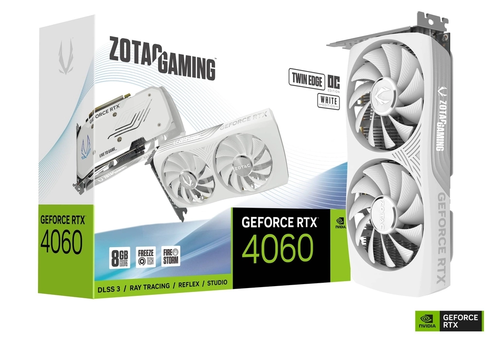 ZOTAC GAMING GeForce RTX 4060 8GB Twin Edge OC White Edition Package